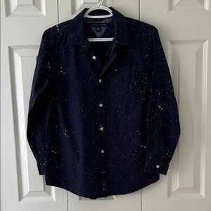 Tommy Hilfiger Blue and White Casual Button Down Shirt